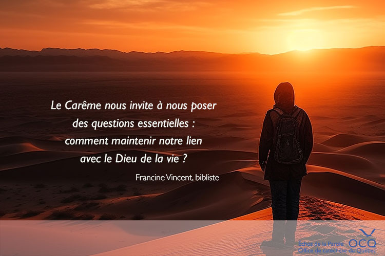 Début du Carême Soleil couchant dans le désert