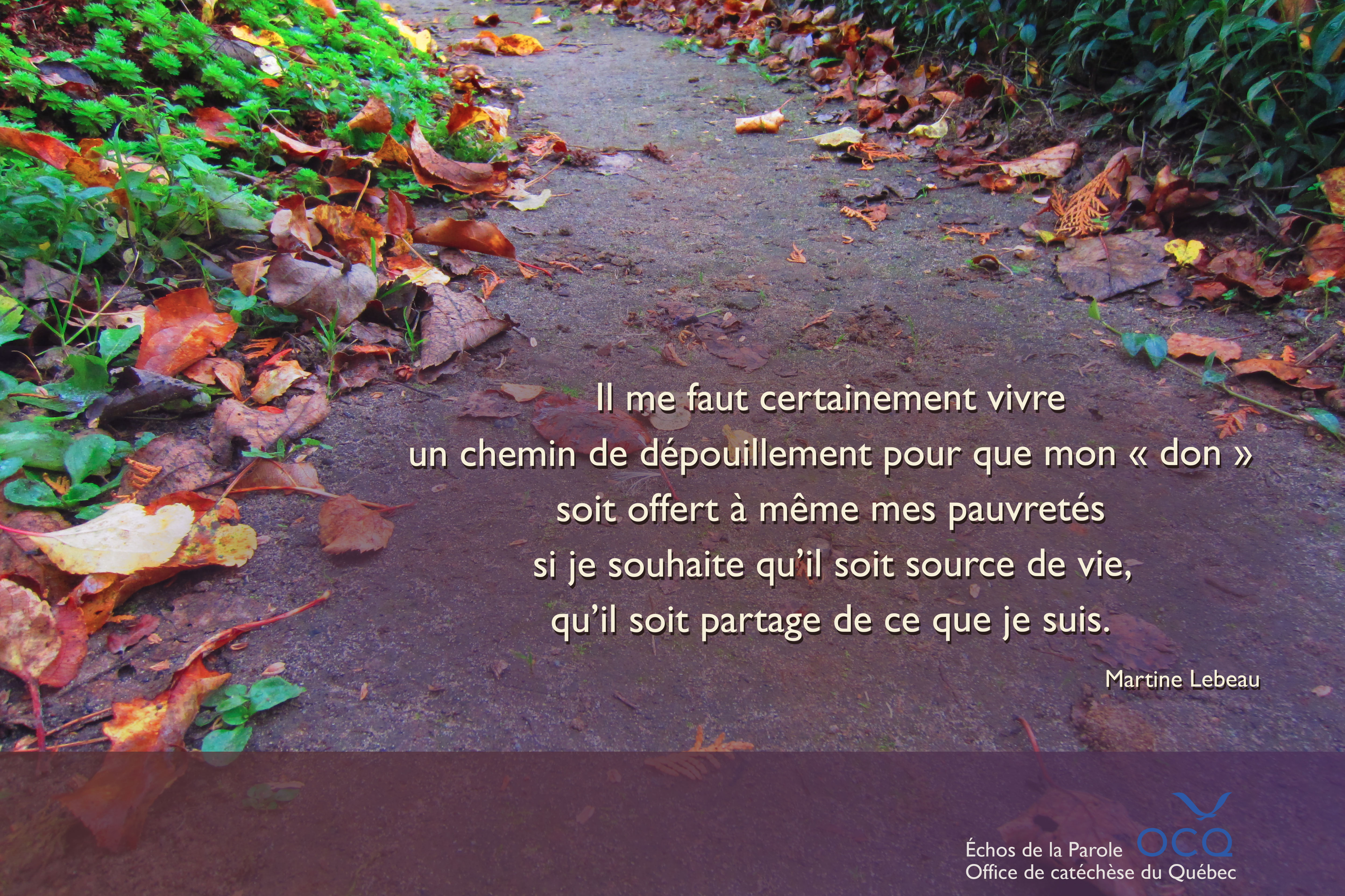 Chemin de dépouillement, d'humilité