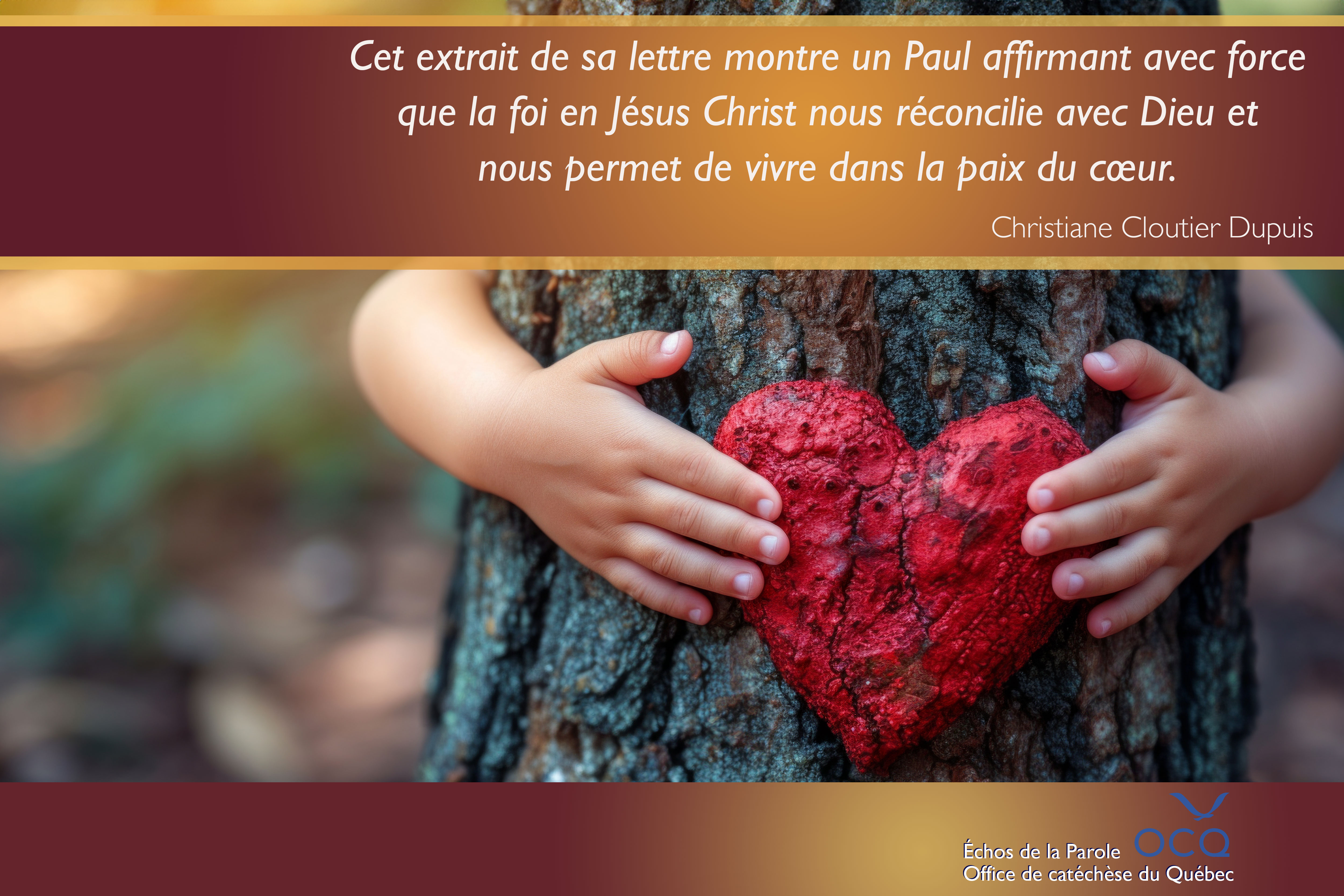 et extrait de sa lettre montre un Paul affirmant avec force 
que la foi en Jésus Christ nous réconcilie avec Dieu et nous permet de vivre dans la paix du cœur
